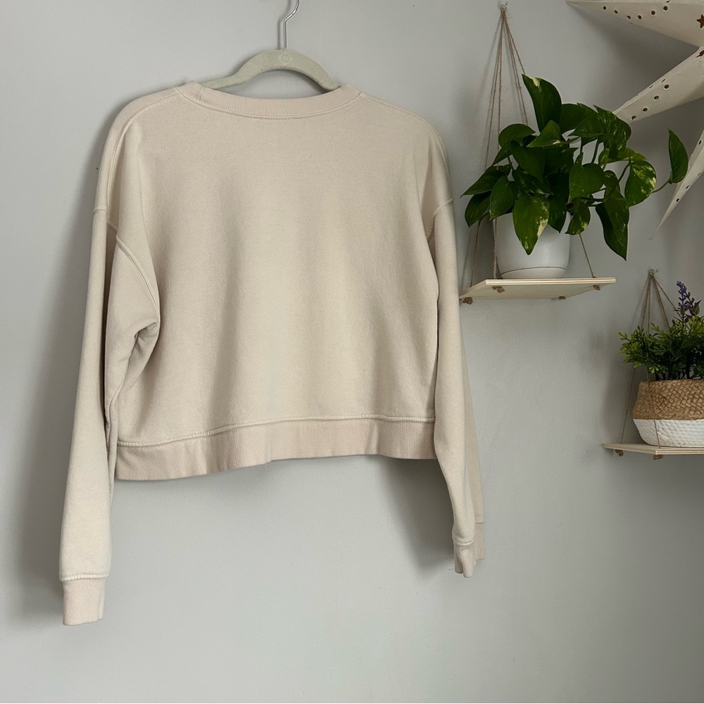 🩷ZARA CROPPED WARM COZY CREWNECK SWEATSHIRT LONG SLEEVE SIZE MEDIUM TRENDING - Picture 4 of 6